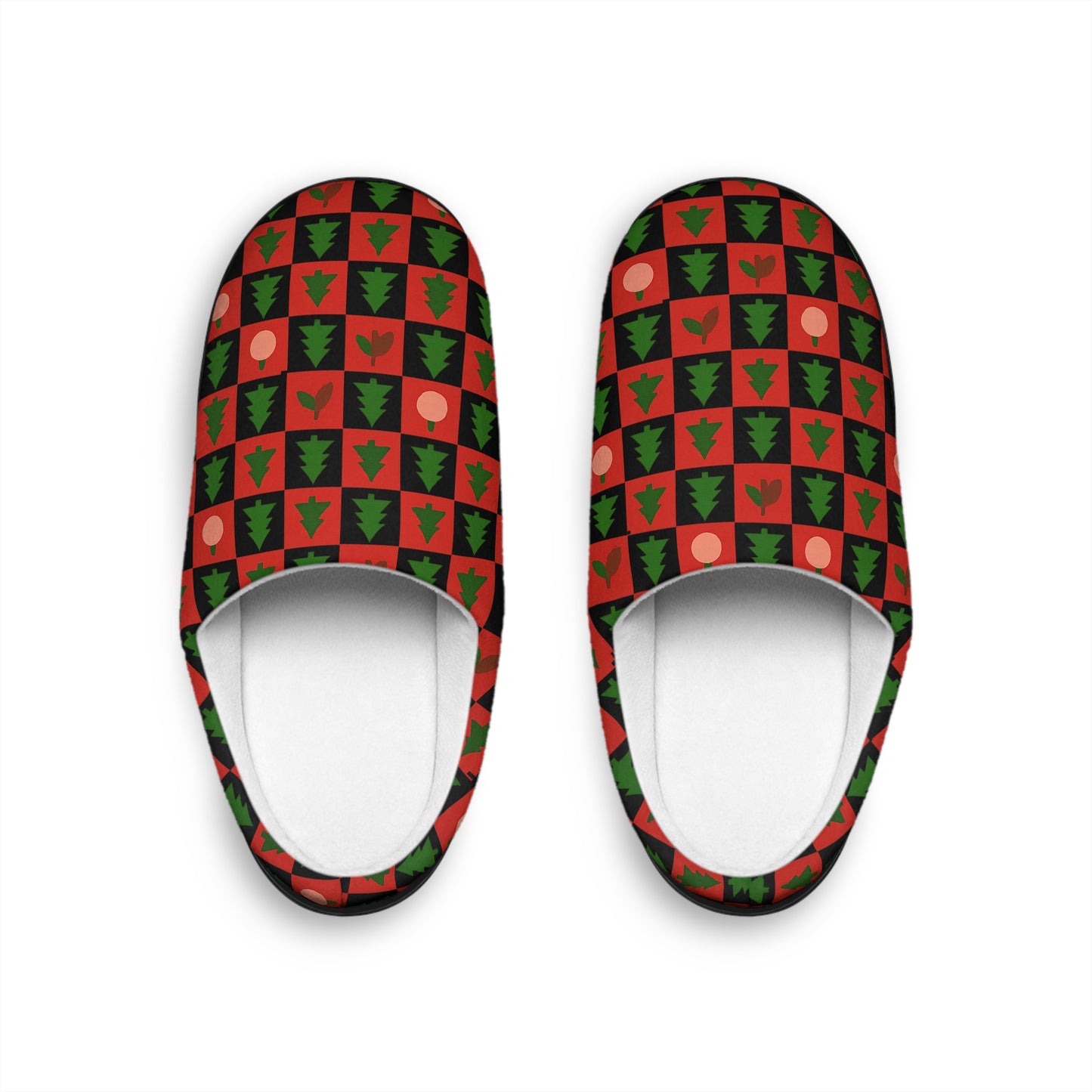 Holiday Hearth Christmas Slippers – Red & Black Plaid Women’s Holiday Shoes by Hula Girls Hideaway