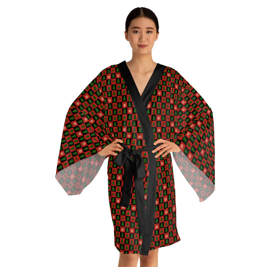 Holiday Hearth Robe – Red & Black Plaid Christmas Women’s Loungewear by Hula Girls Hideaway