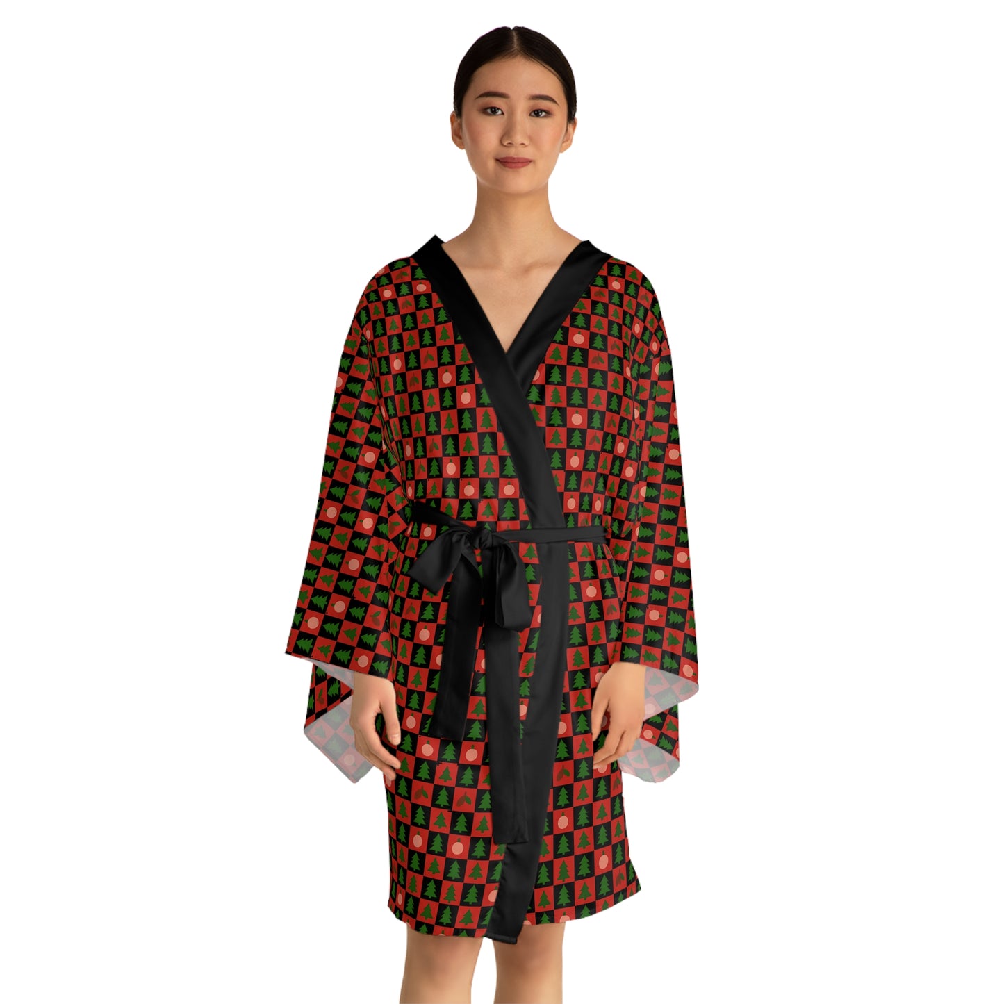 Holiday Hearth Robe – Red & Black Plaid Christmas Women’s Loungewear by Hula Girls Hideaway