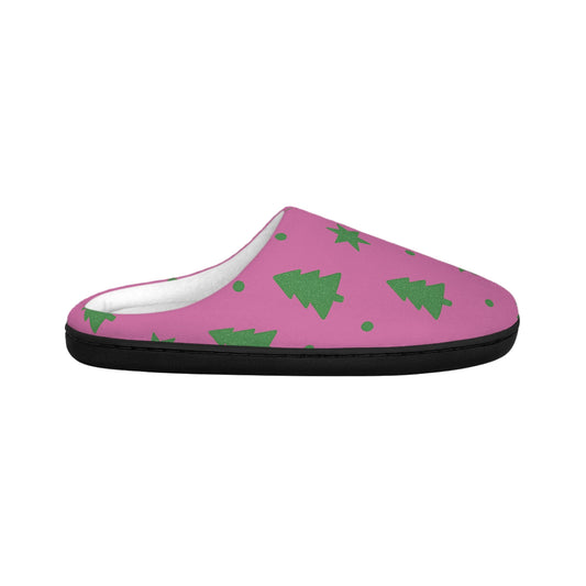 Sugarplum Christmas Slippers – Purple Pink Christmas Tree Women’s Holiday Shoes by Hula Girls Hideaway