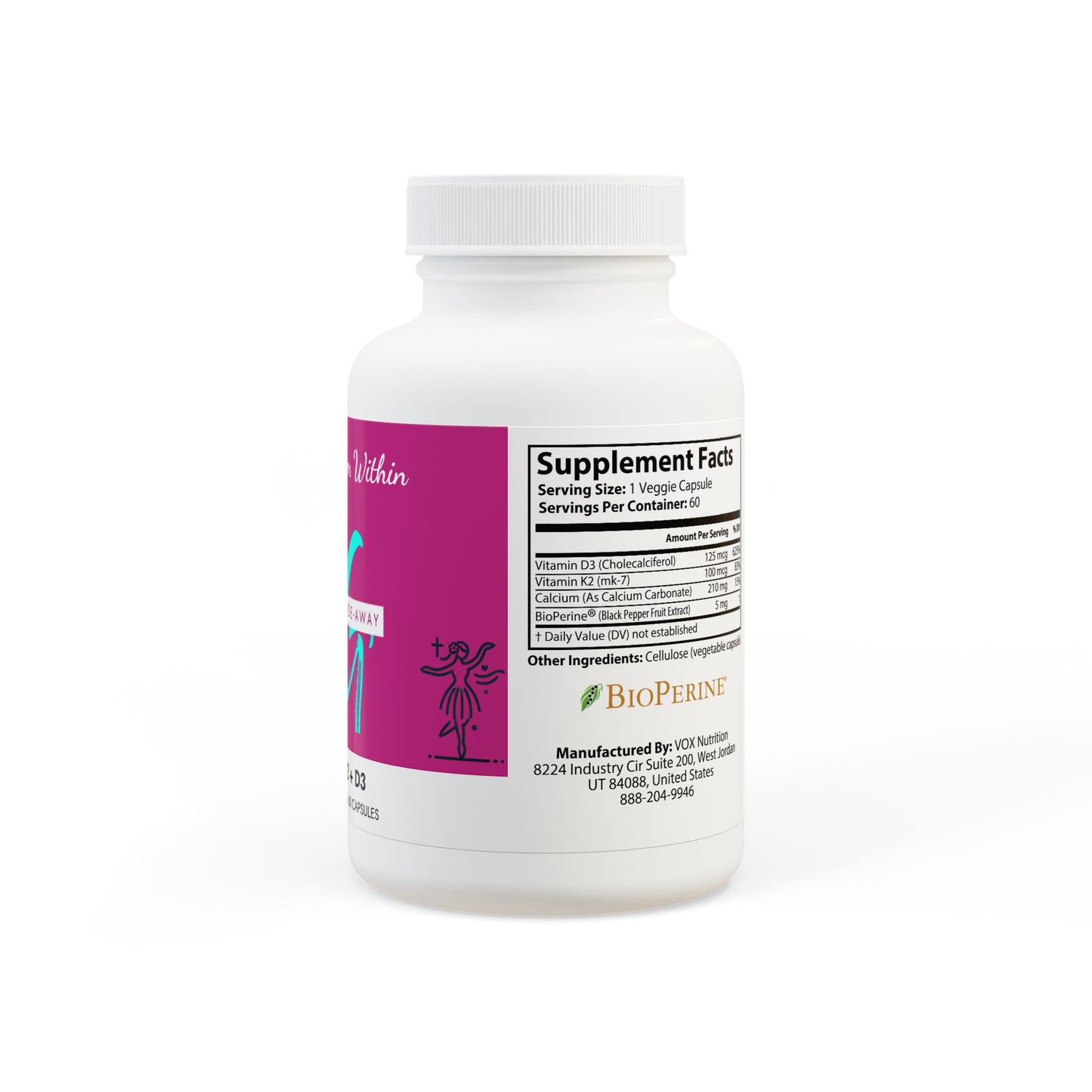 Vitamin K2 + D3 – Bone & Muscle Support with BioPerine
