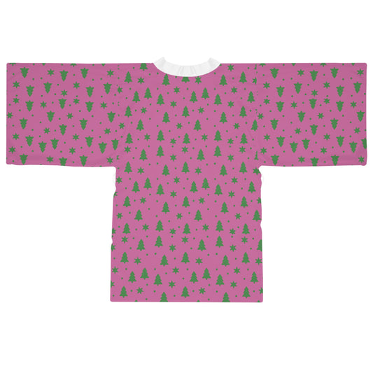 Sugarplum Christmas Robe – Purple Pink Christmas Tree Women’s Loungewear by Hula Girls Hideaway