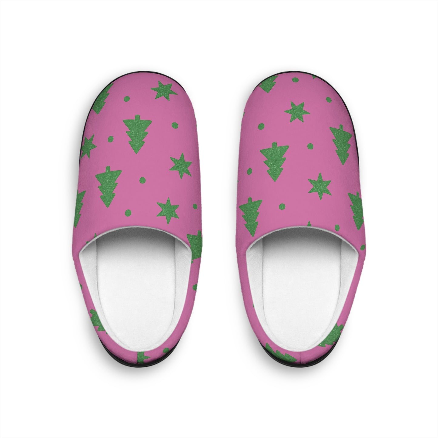 Sugarplum Christmas Slippers – Purple Pink Christmas Tree Women’s Holiday Shoes by Hula Girls Hideaway
