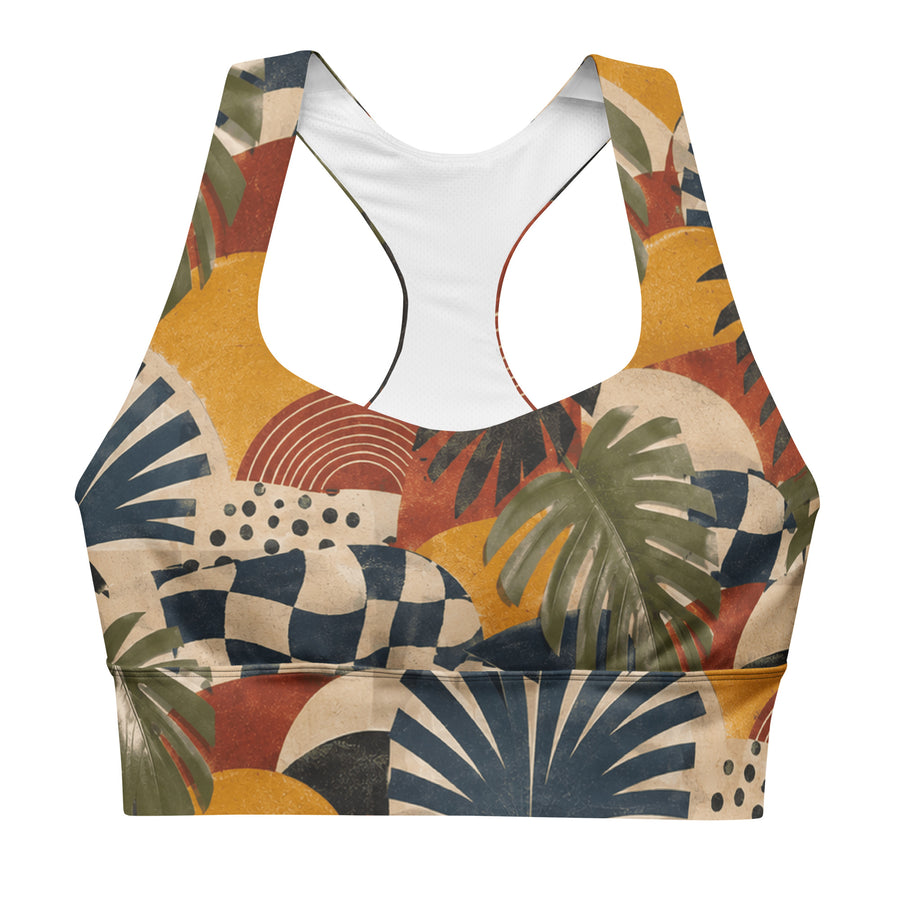 Vintage Hide-Away™ Palm Frequency Recycled Longline Sports Bra