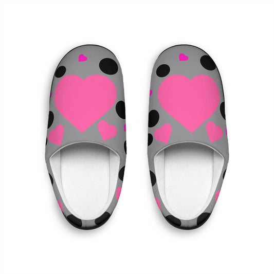 Sweetheart Dreams Slippers – Pink Heart Women’s Cozy Holiday Shoes by Hula Girls Hideaway