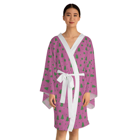 Sugarplum Christmas Robe – Purple Pink Christmas Tree Women’s Loungewear by Hula Girls Hideaway