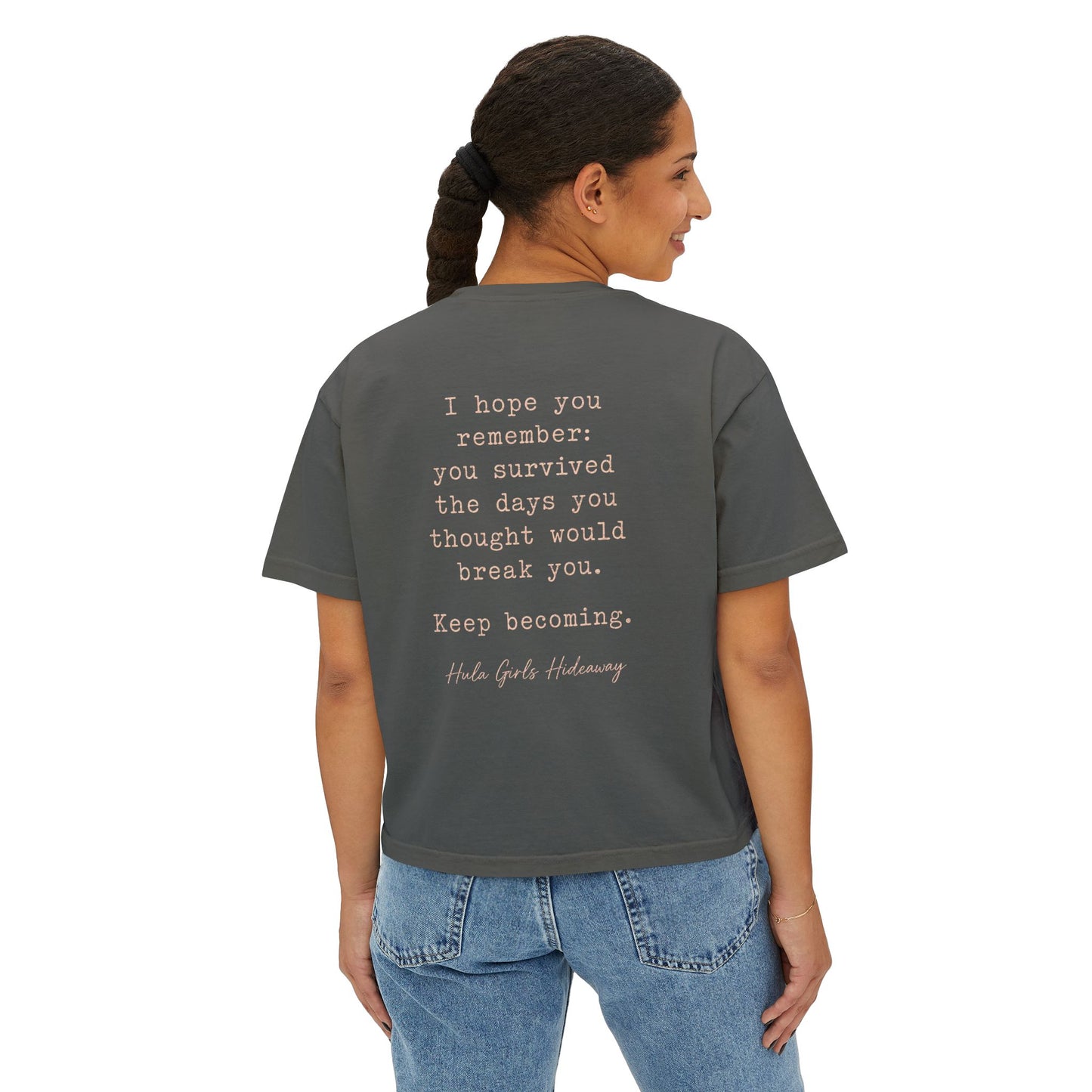 Vintage Hide-Away™ Dear Future Self Boxy Tee — Pepper + Black