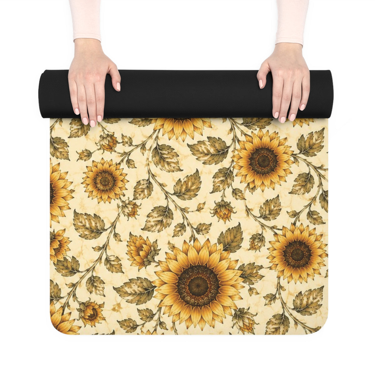 Vintage Hide-Away™ Sunflower Yoga Mat — Warm Oat