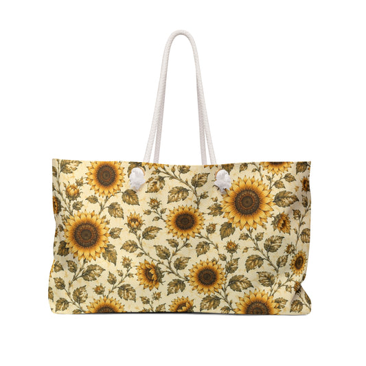 Vintage Hide-Away™ Sunflower Weekender Bag — Warm Oat