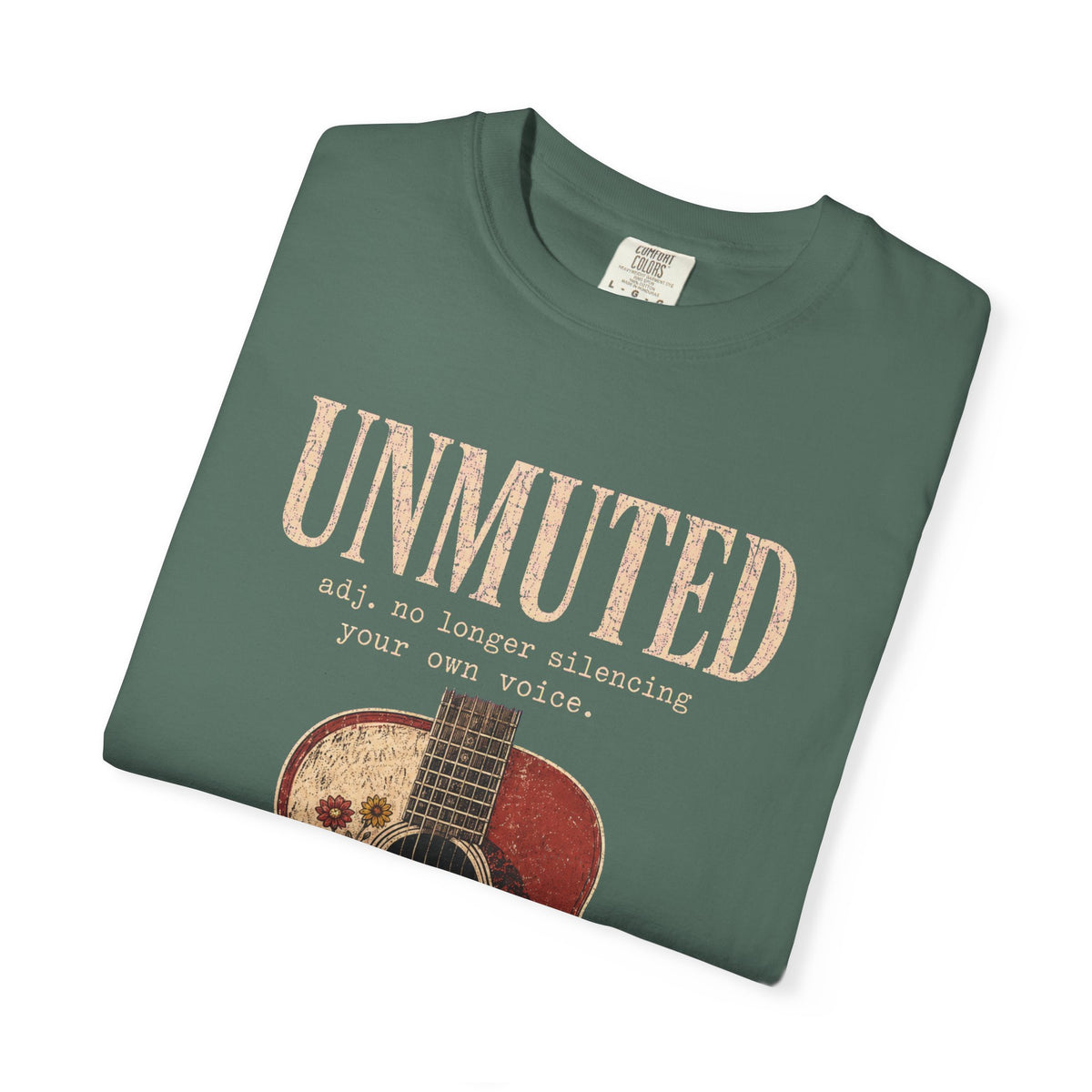 Vintage Hide-Away™ Unmuted Guitar Garment-Dyed Tee — Blue Spruce