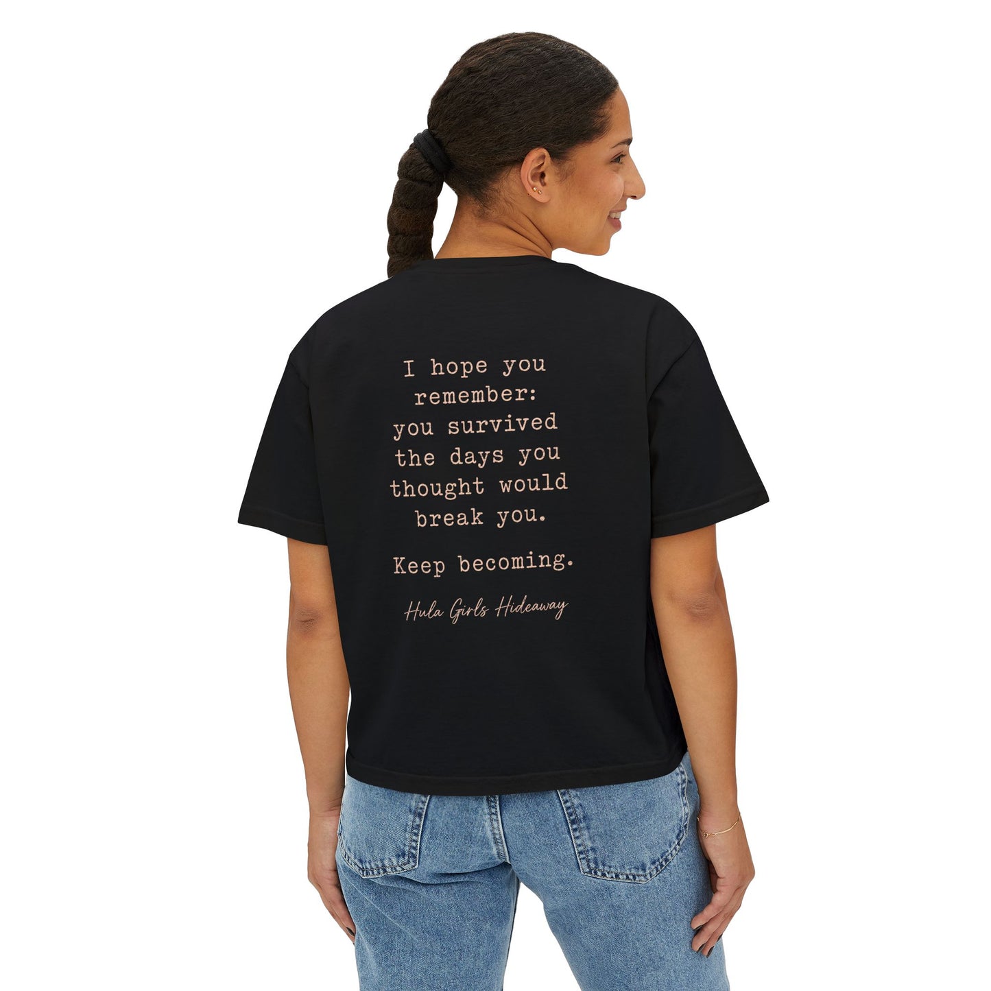 Vintage Hide-Away™ Dear Future Self Boxy Tee — Pepper + Black