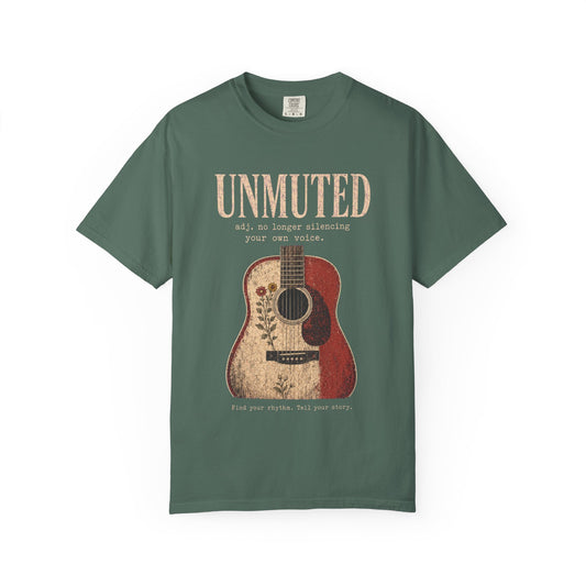Vintage Hide-Away™ Unmuted Guitar Garment-Dyed Tee — Blue Spruce