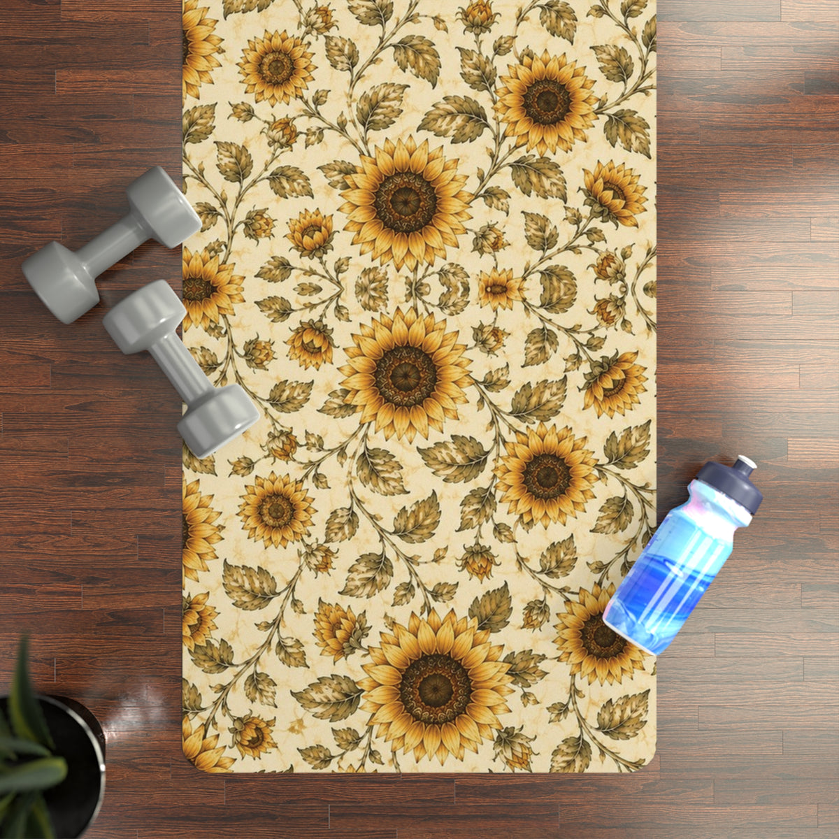 Vintage Hide-Away™ Sunflower Yoga Mat — Warm Oat