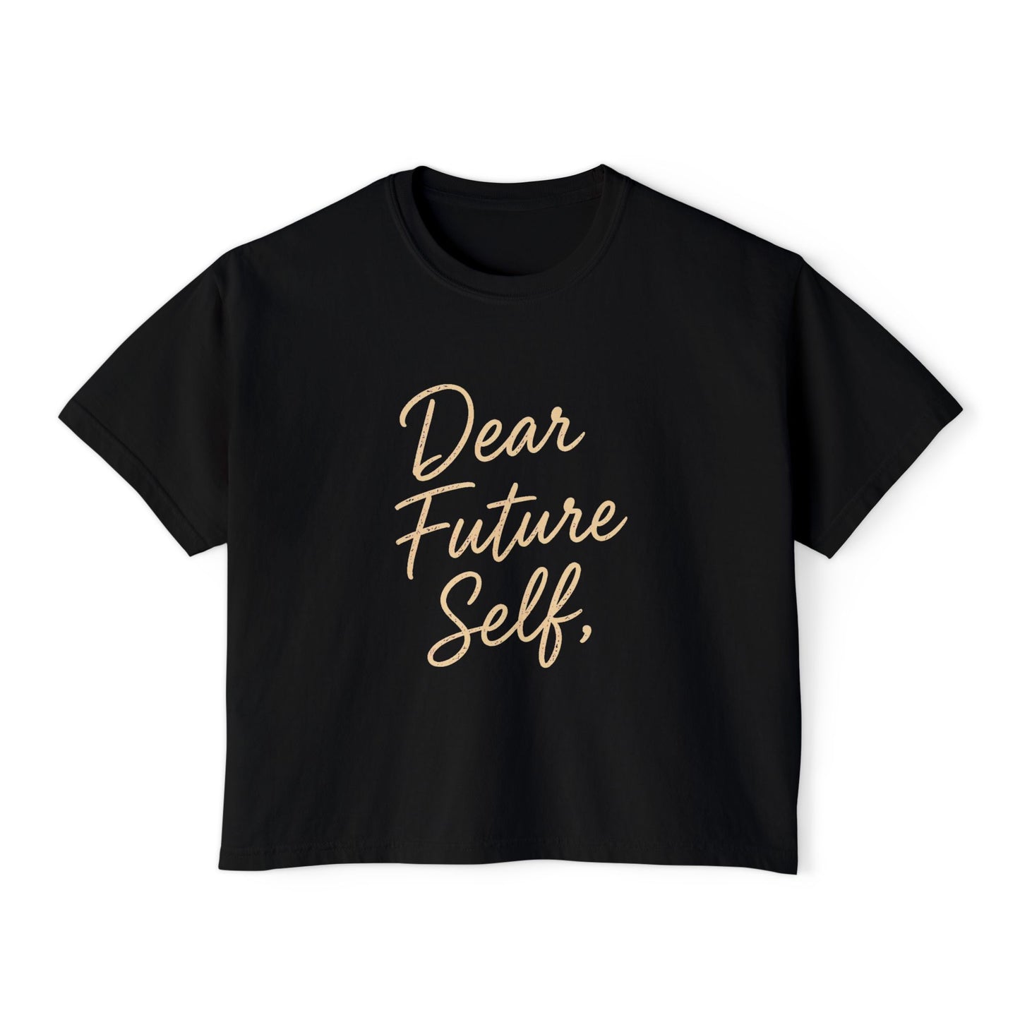 Vintage Hide-Away™ Dear Future Self Boxy Tee — Pepper + Black