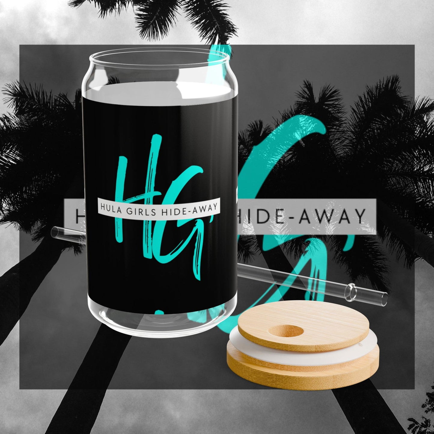 Hula Girls Hide-Away 2024 Sipper Glass / Lid / Straw 16oz -  Hula Girls Hide-Away