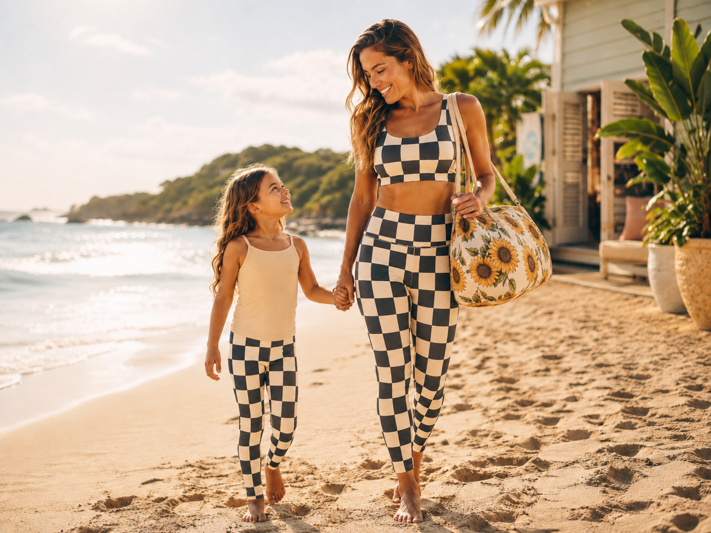 Charcoal and Oat matching women and girls collection